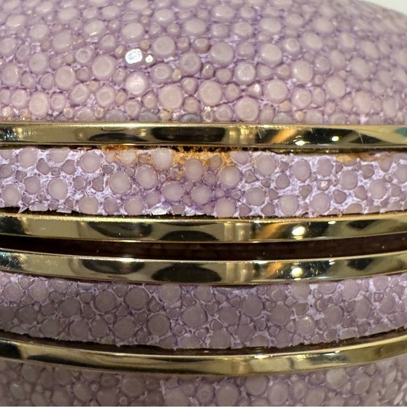 ANYA HINDMARCH PURPLE MARANO GLITTER-FINISHED BOX CLUTCH EUC - Picture 9 of 12